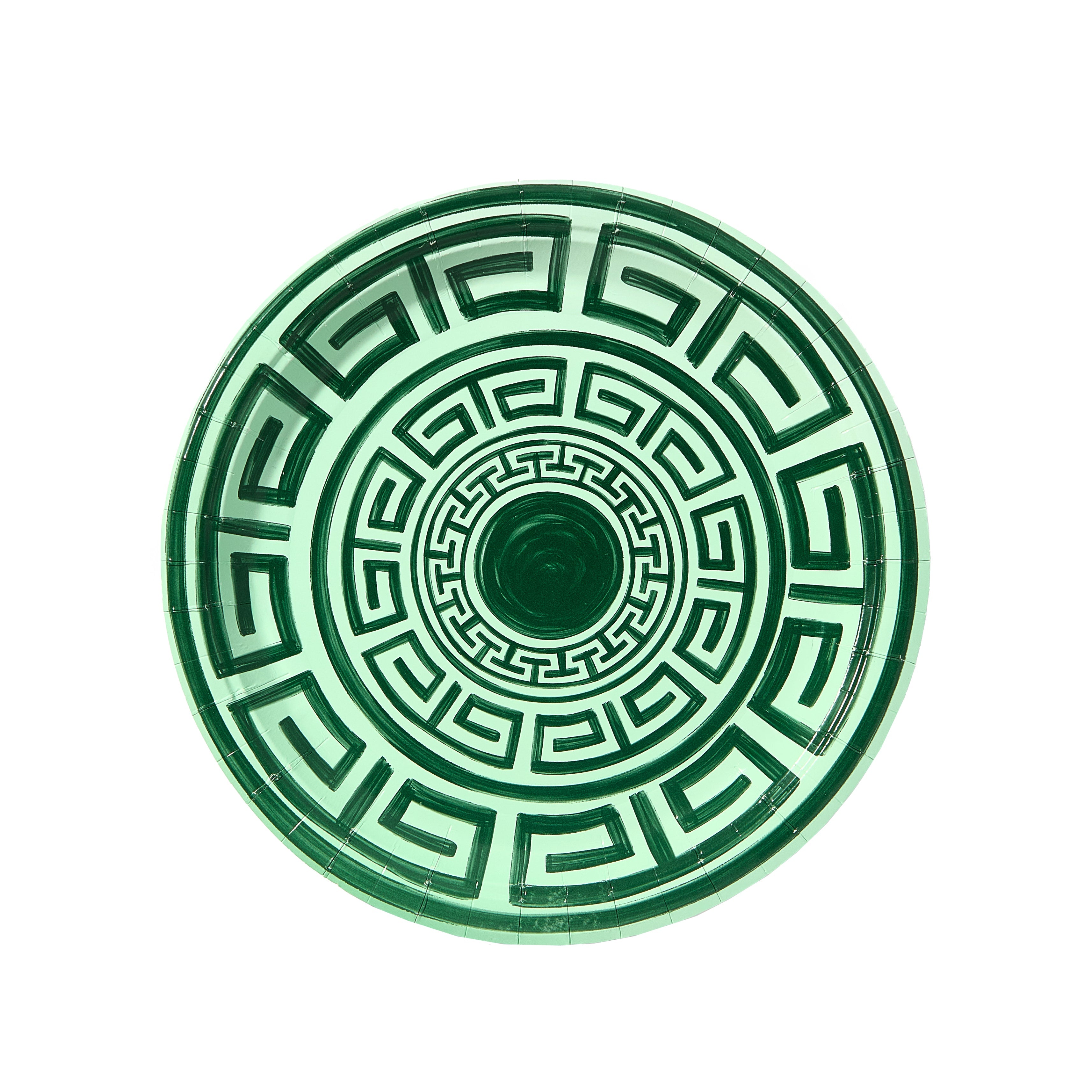 Navy and Sky Greek Key Pavilion Dinner Plates - 8 pack