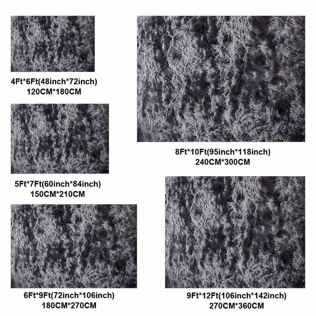 Light Gray Shaggy Area Rug – Soft Plush Indoor Carpet